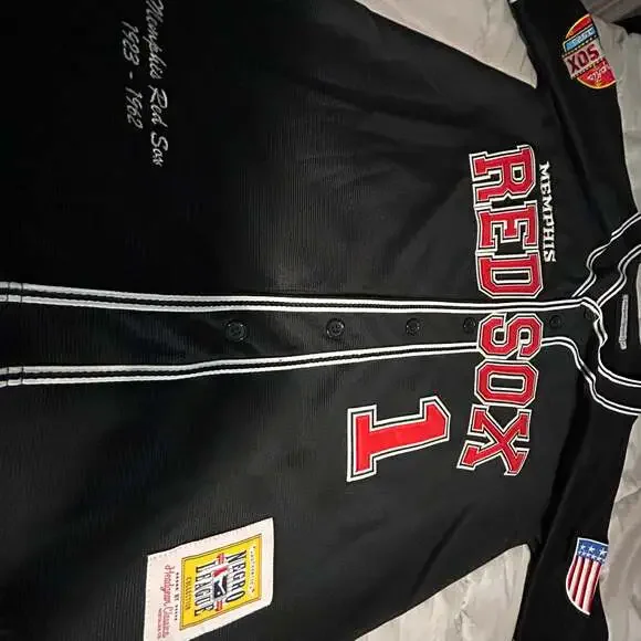 Vintage True Fan Boston Red Sox Black and Red Fashion Baseball Jersey - Picture 2 of 3